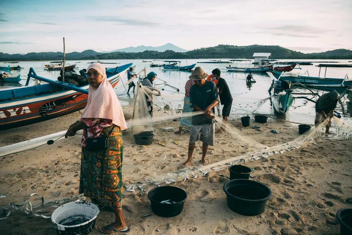 A peaceful island fishing village